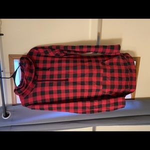 Plaid Cowl Sweatshirt